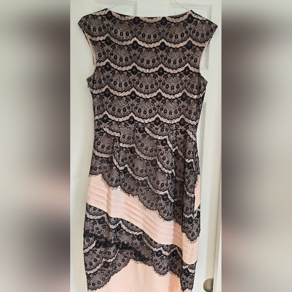 Jax Blush Pink Black Lace Cocktail Dress Size 8 - Picture 2 of 8